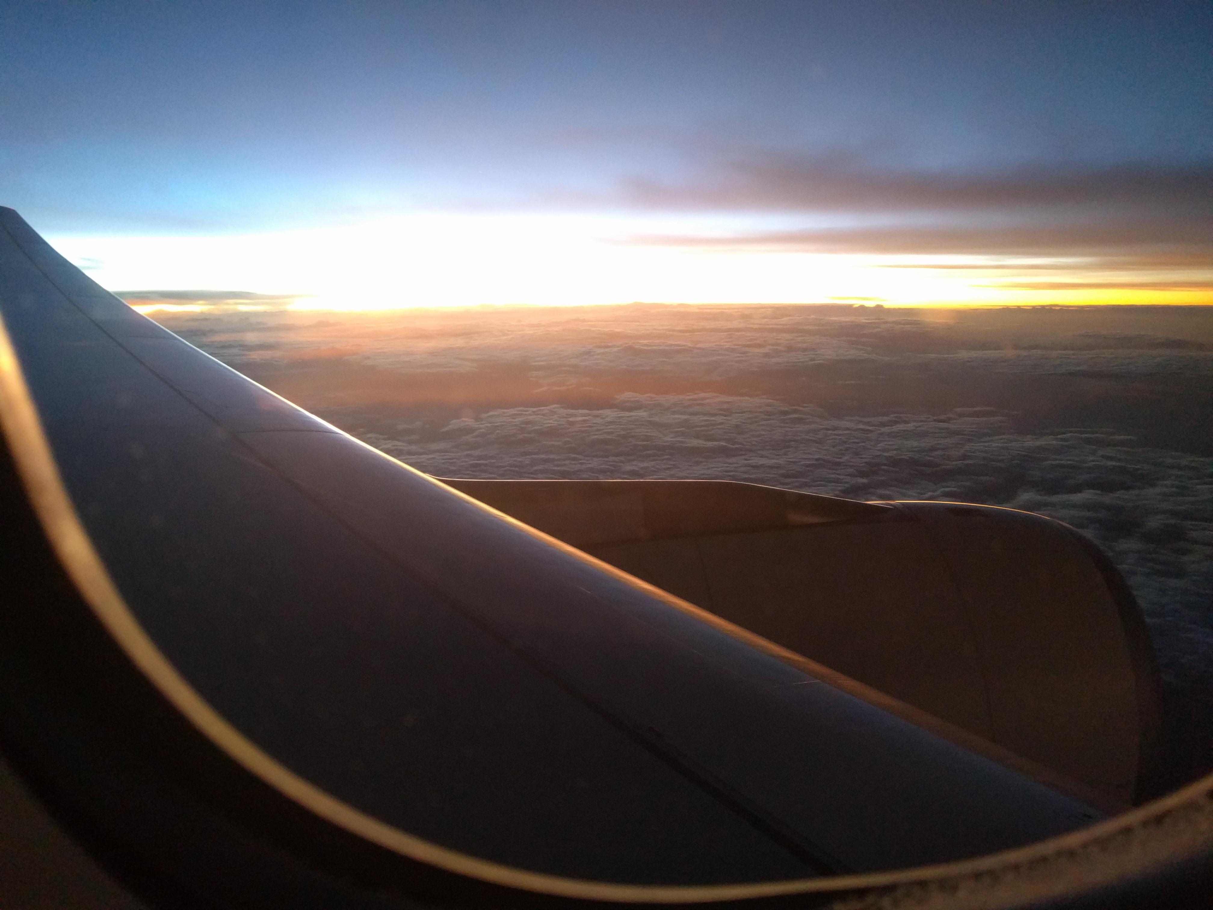 Sunrise over Africa from our plane
